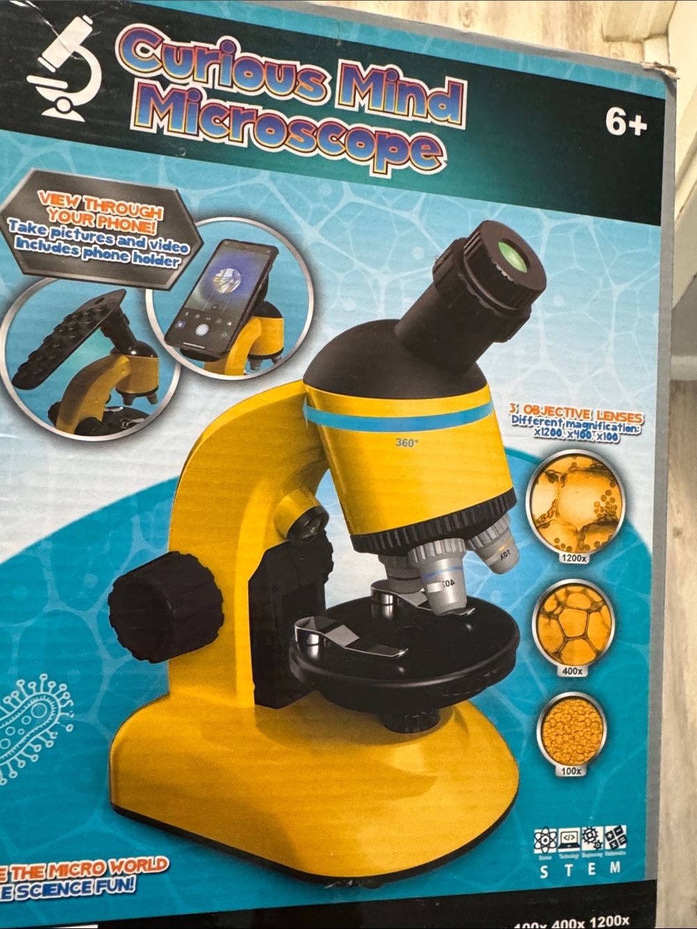 Curious Mind Microscope - Yellow Kids STEM Toy